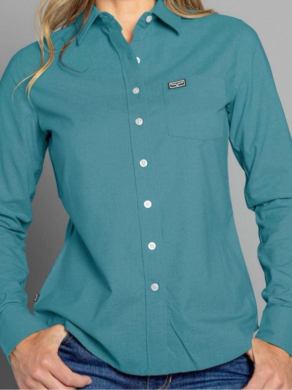 Kimes Ranch Teal Button-Down Shirt